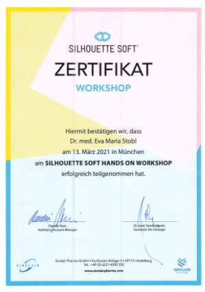 Zertifikat Fortbildung Silhouette Soft Dr. Eva Maria Strobl 03-2021