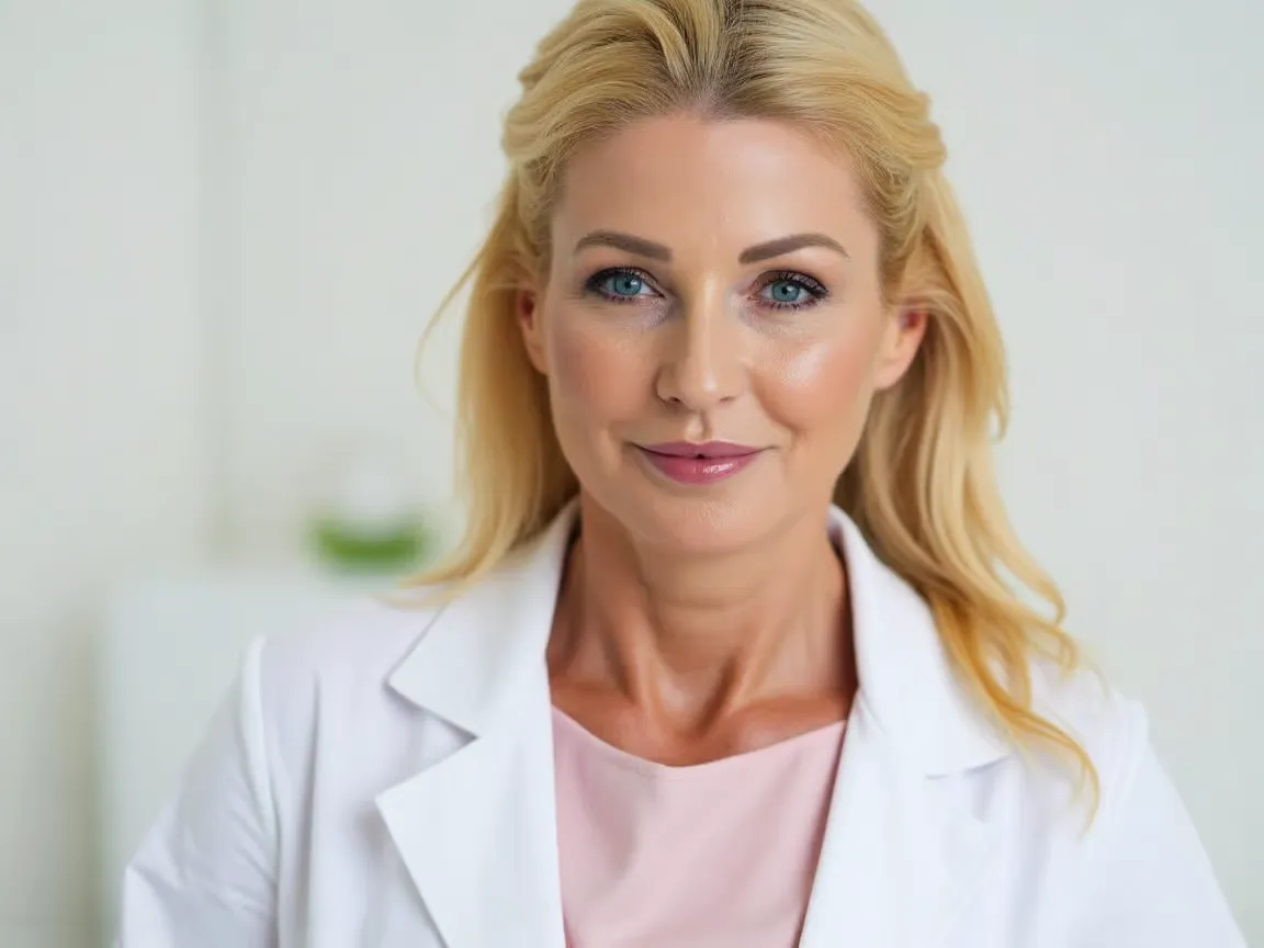 Portraitbild von Dr. Eva Maria Strobl in ihrer Praxis LIPS and SKIN Ästhetische Medizin in München.