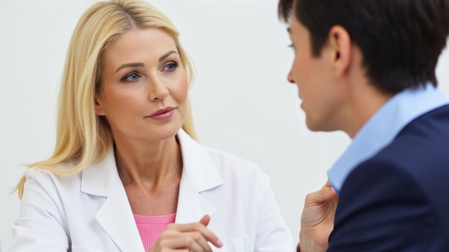 Dr. Eva Maria Strobl during consultation with a patient