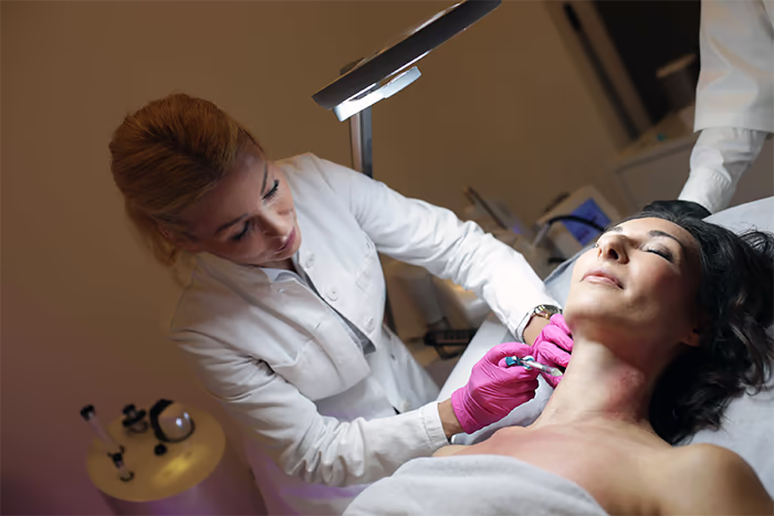 Dr. Eva Maria Strobl bei einer Hyaluronbehandlung -1